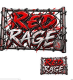 Red rage front left chest/full back